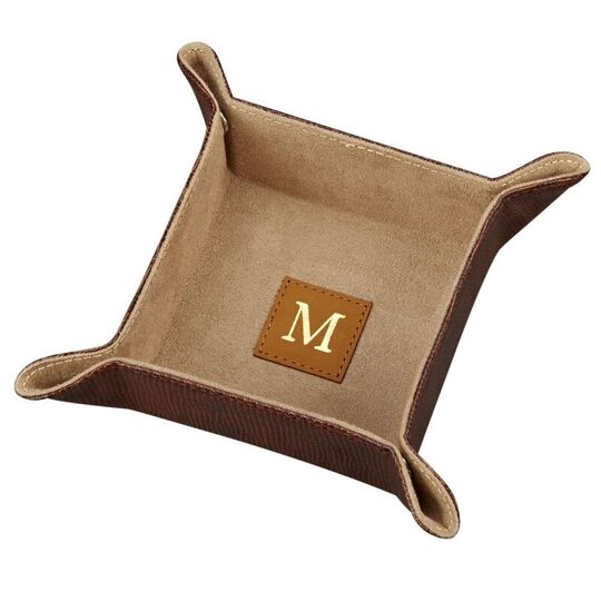 Brown Leather Snap Tray